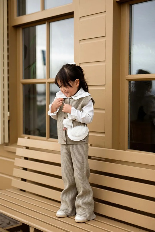 Donsje spodnie dziecięce Yven Trousers z elastanem beżowy 4103900