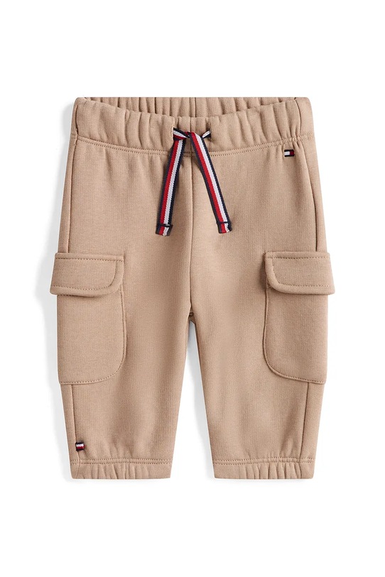 Tommy Hilfiger spodnie dresowe niemowlęce dzianina brązowy KN0KN02113.9BYA