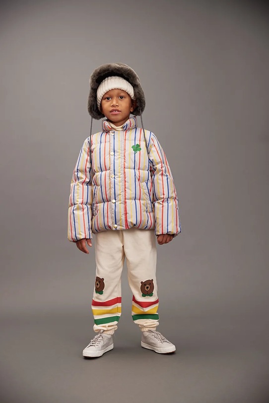 Mini Rodini spodnie dresowe bawełniane dziecięce Bear 25730138 beżowy