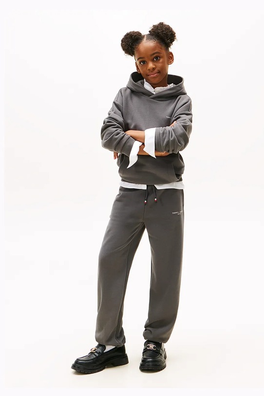 Detské tepláky Tommy Hilfiger pletenina čierna KS0KS00662.128.176.9BYA