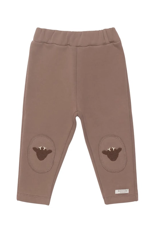 Donsje spodnie dresowe bawełniane niemowlęce Joek Trousers Stags 3040707 brązowy AW25