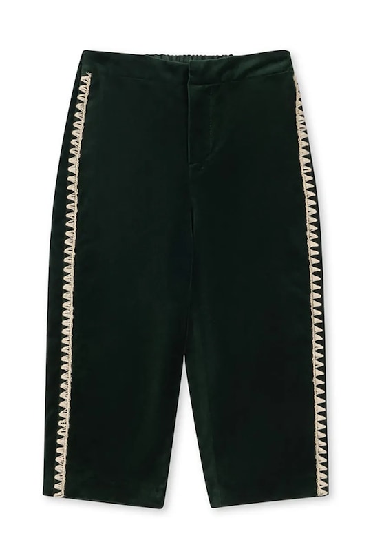 Konges Sløjd spodnie welurowe dziecięce ROCKY PANTS KS104413.9BYA zielony AW25
