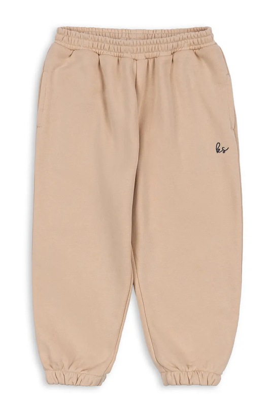 Konges Sløjd spodnie dresowe dziecięce LOU SWEAT PANTS GOTS dzianina beżowy KS104512.9BYA