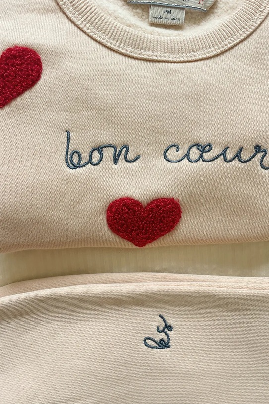Konges Sløjd spodnie dresowe dziecięce LOU SWEAT PANTS GOTS beżowy KS104512.9BYA
