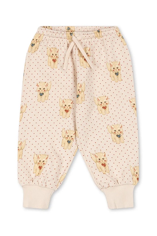 Konges Sløjd spodnie dresowe bawełniane dziecięce BELLI SWEAT PANTS OCS nadruk beżowy KS105195.9BYA