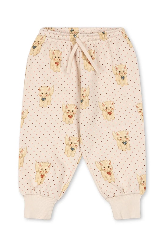Konges Sløjd spodnie dresowe bawełniane dziecięce BELLI SWEAT PANTS OCS nadruk beżowy KS105195.9BYA