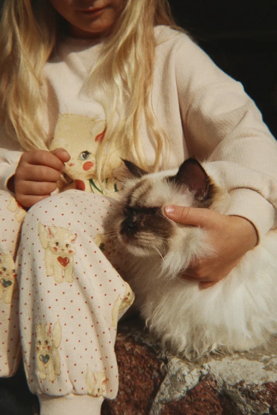 Konges Sløjd spodnie dresowe bawełniane dziecięce BELLI SWEAT PANTS OCS KS105195.9BYA beżowy