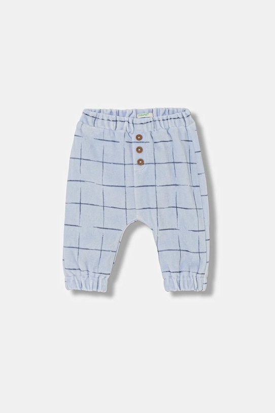 United Colors of Benetton spodnie niemowlęce drobny wzór niebieski 3EOAAF02I.W.Seasonal