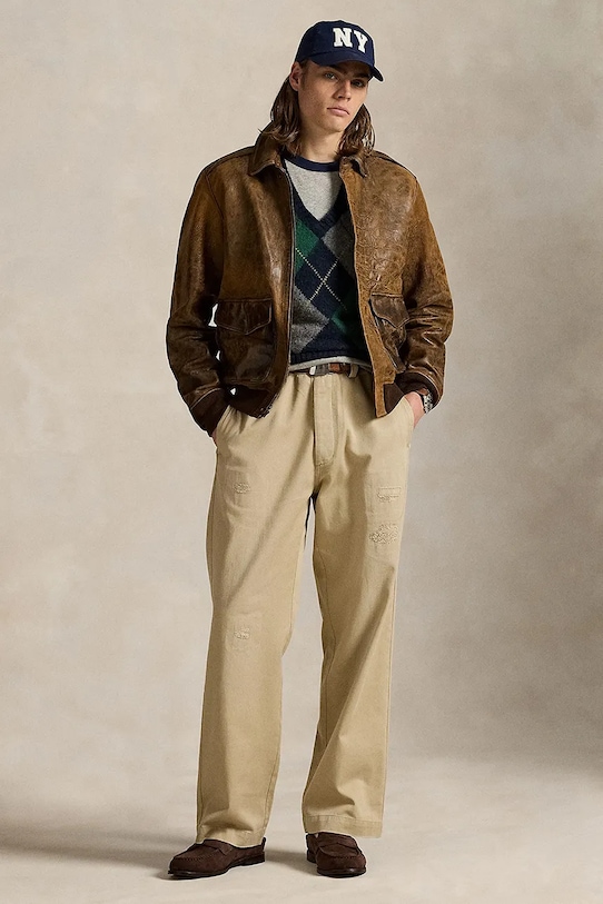 Polo Ralph Lauren spodnie bawełniane bawełna beżowy 710971947