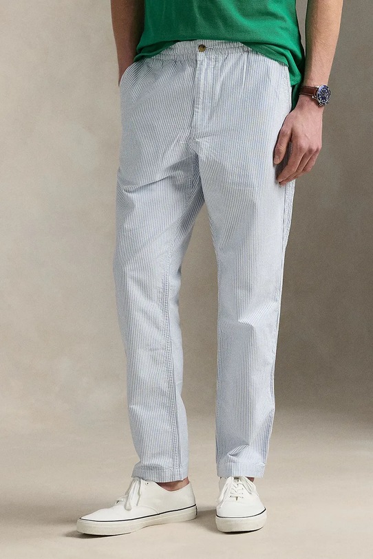 Bombažne hlače Polo Ralph Lauren 710972098 modra AW25