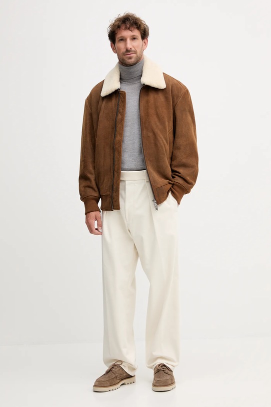 Памучен панталон BOSS BECKHAM X BOSS 50554875 бежов AW25