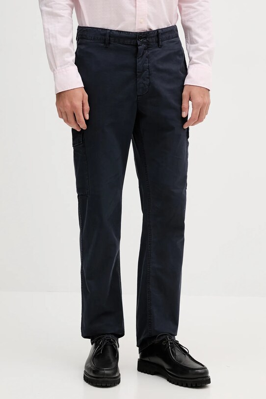 Tommy Hilfiger pantaloni de bumbac drept bleumarin MW0MW39695