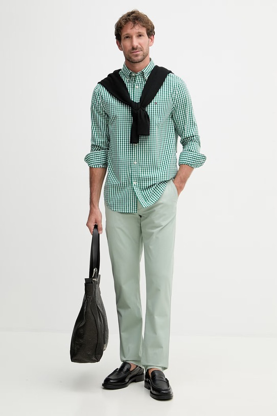 Tommy Hilfiger chino kalhoty pánské bavlněné s elastanem MW0MW40262 béžová SS26