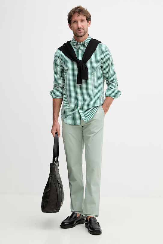 Tommy Hilfiger chino kalhoty pánské bavlněné s elastanem MW0MW40262 béžová SS26