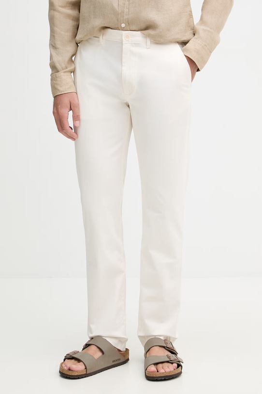 Tommy Hilfiger chino kalhoty pánské bavlněné s elastanem zelená MW0MW40262
