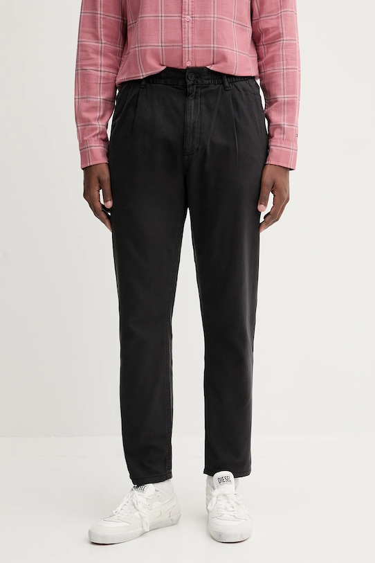 Хлопковые брюки Tommy Jeans хлопок чёрный DM0DM21705