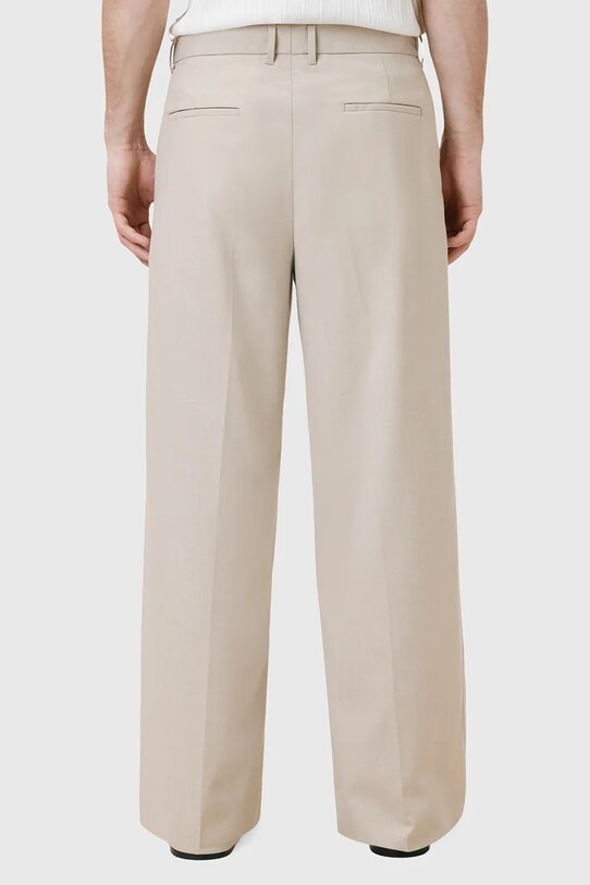 AllSaints spodnie z domieszką wełny GALLOW M022QC beżowy