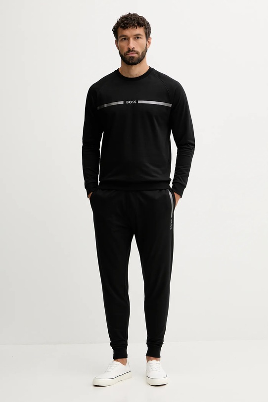 Homewear pamučne hlače BOSS 50545565 crna AW25