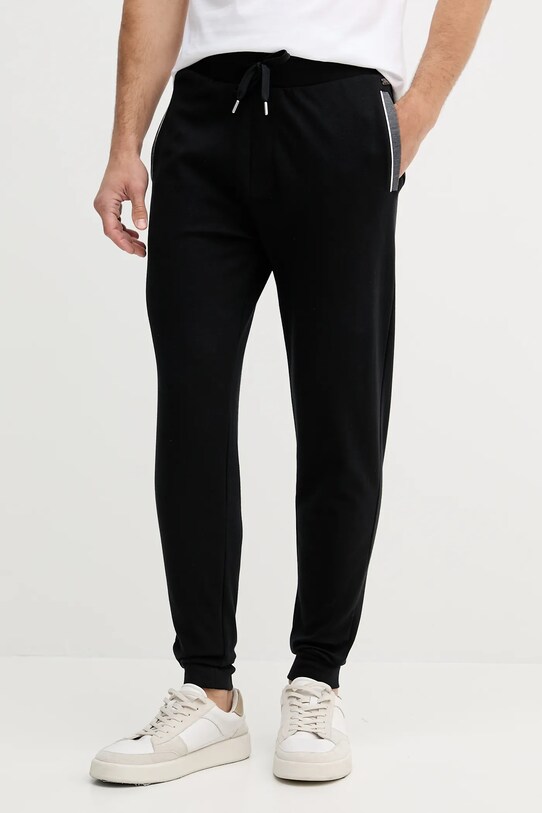 BOSS pantaloni de trening tricotaj negru 50545579