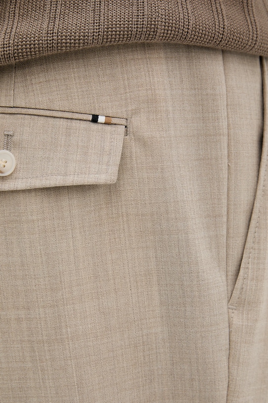BOSS pantaloni de lână bej 50545822