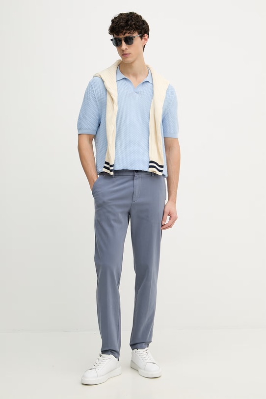 BOSS παντελόνι chino ανδρικό βαμβάκι με ελαστάν H-Kane1 50543304 μπλε SS26