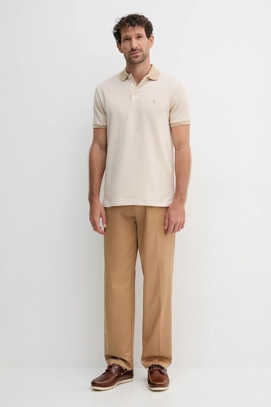 Βαμβακερό παντελόνι BOSS Dalessandra 50546924 καφέ AW25