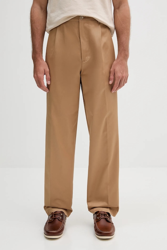 BOSS spodnie bawełniane C-Kai-DPL bawełna brązowy 50546924