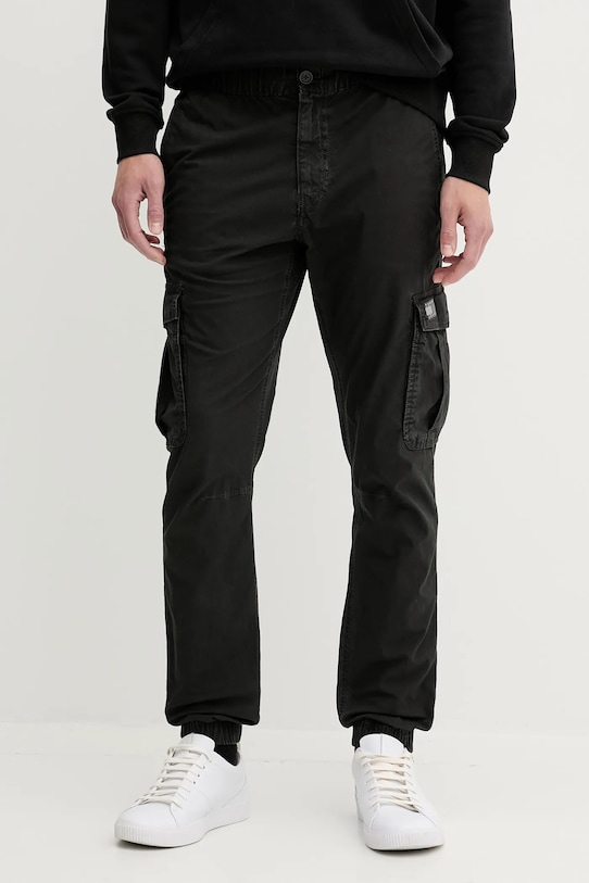 Tommy Jeans pantaloni tessuto elasticizzato nero DM0DM22003
