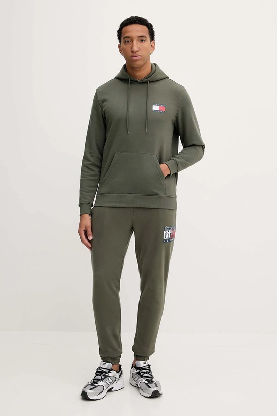 Tommy Jeans spodnie dresowe bawełniane DM0DM22094 zielony AW25