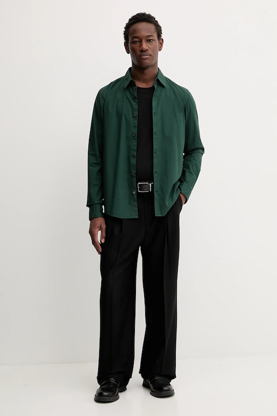 HUGO pantaloni din amestec de lână 50544666 negru AW25