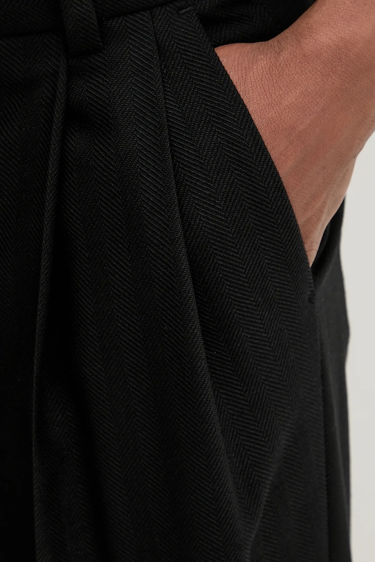 HUGO pantaloni din amestec de lână negru 50544666