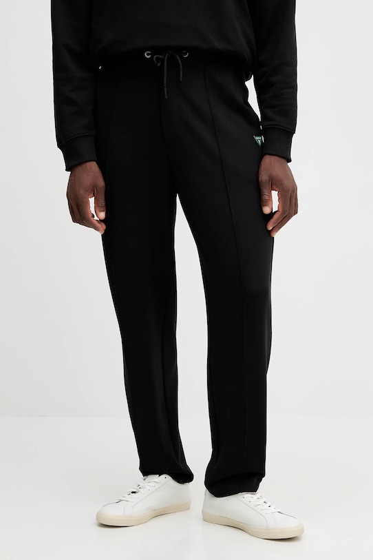 Guess pantaloni drept negru M5YB18.KCBR2