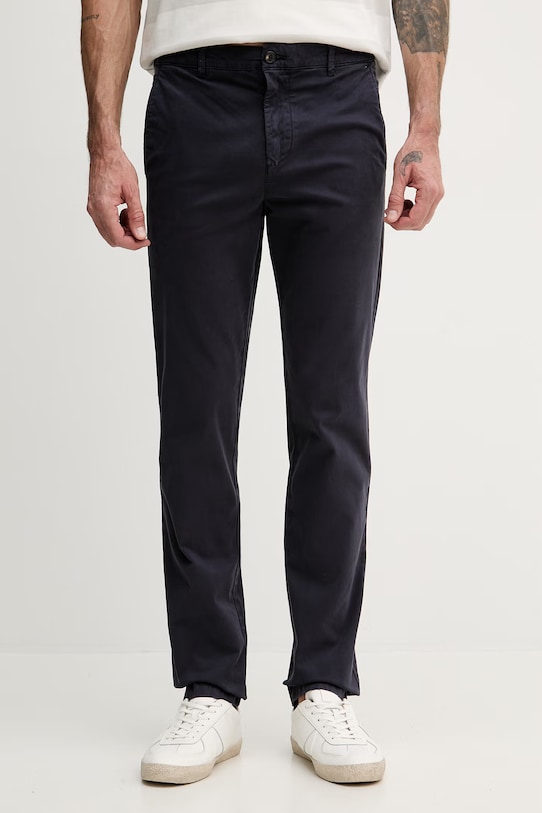 United Colors of Benetton spodnie chinos męskie bawełniane z elastanem granatowy 4TZYUF04P