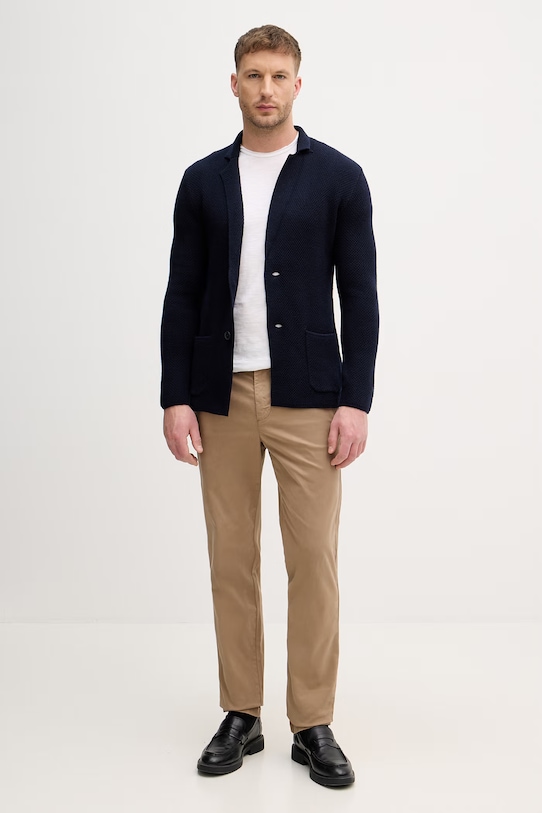 United Colors of Benetton spodnie chinos męskie bawełniane z elastanem 4TZYUF04P beżowy SS26