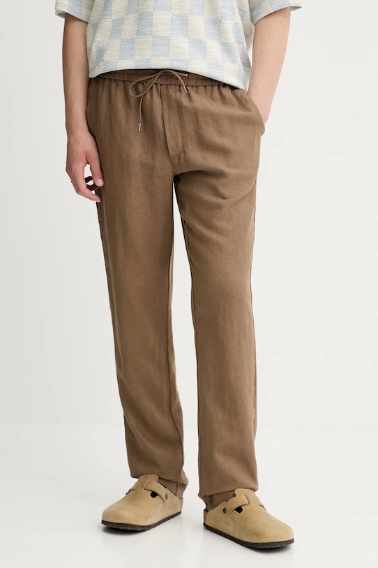 Les Deux spodnie lniane Patrick tkanina zielony 1000808