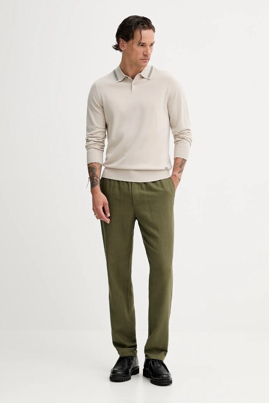 Льняные брюки Les Deux 1000808 зелёный AW25
