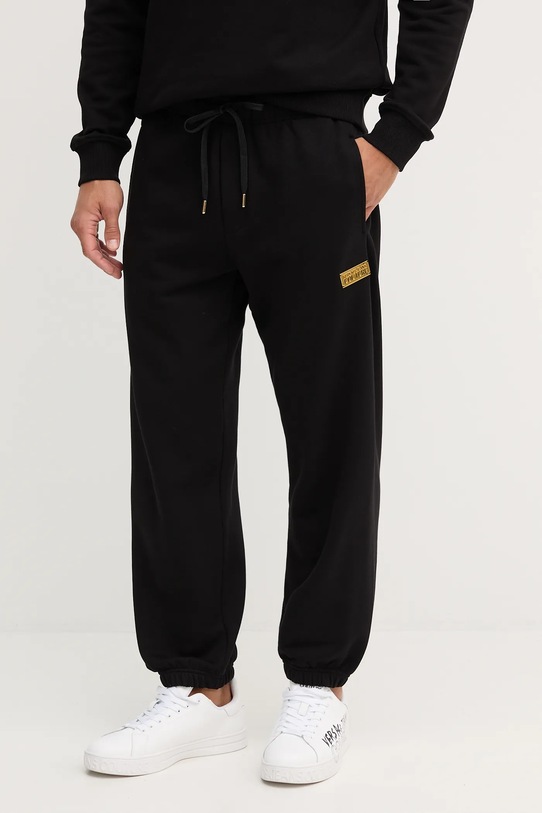 Versace Jeans Couture spodnie dresowe bawełniane bawełna czarny 79GAAT07.CF01T