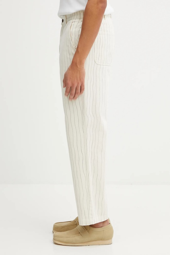 by Parra spodnie bawełniane Meandering 54247 beżowy AW25