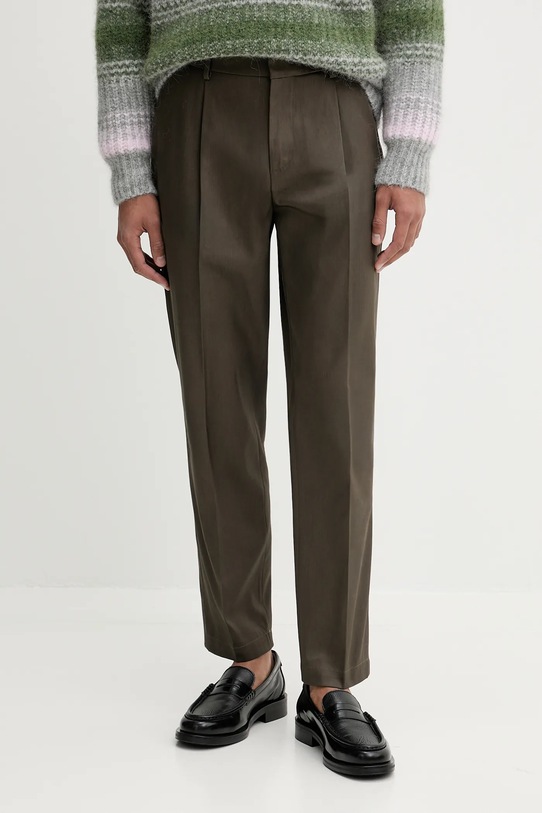 Βαμβακερό παντελόνι BARENA VENEZIA Pantalone Gazara βαμβάκι πράσινο PAU5256.2785