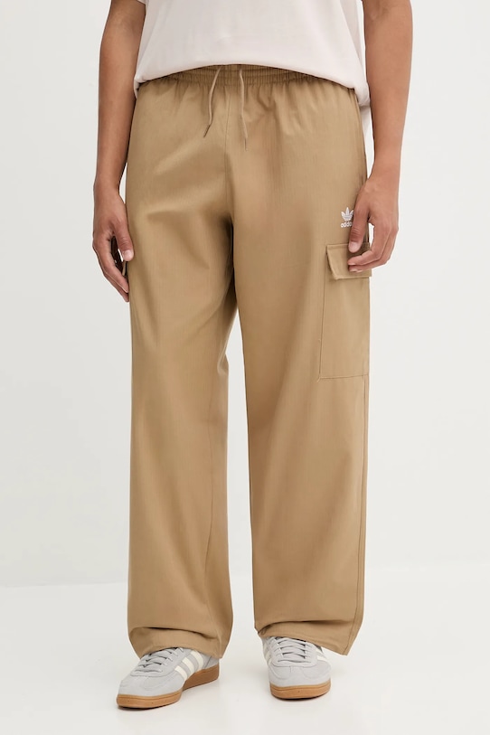 Βαμβακερό παντελόνι adidas Originals Essentials βαμβάκι πράσινο JX3912