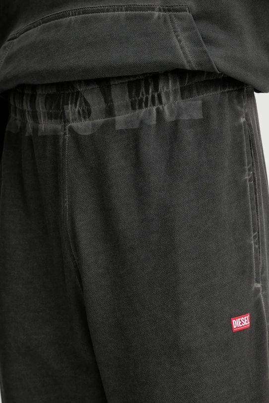 Diesel spodnie dresowe bawełniane P-MARKY-CUFF-T1 szary A19574.0IKBR