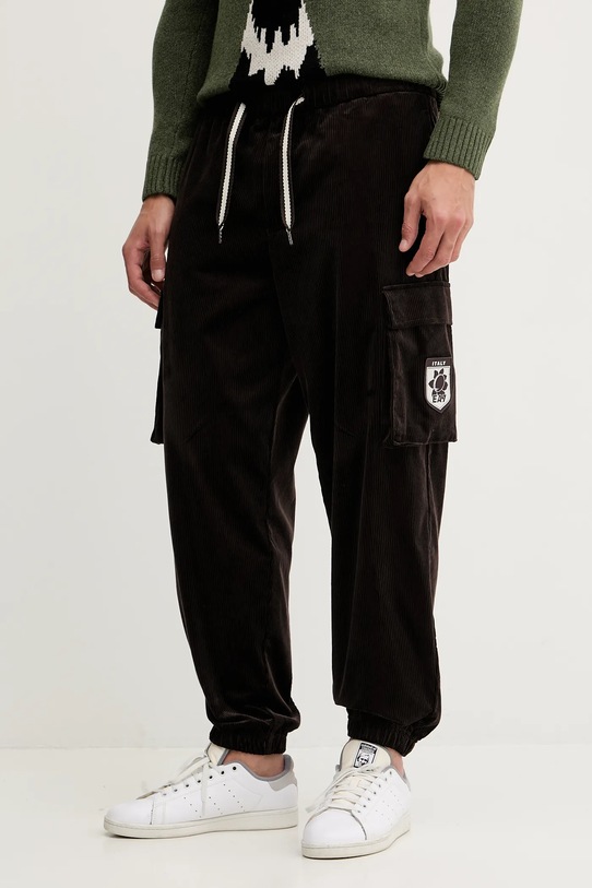 EA7 Emporio Armani spodnie sztruksowe tkanina brązowy AF16967.7X000145