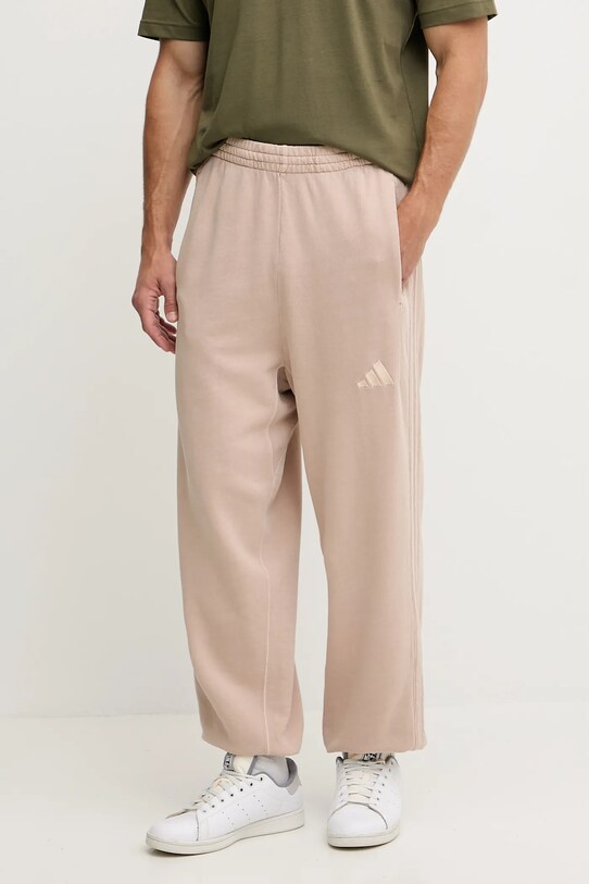 Bombažen spodnji del trenirke adidas All SZN Pletenina bež JN0619