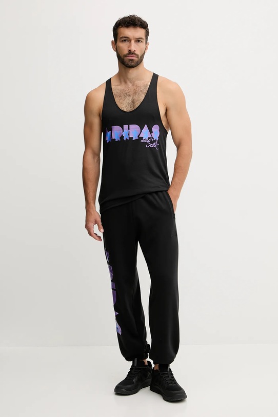 adidas Performance pantaloni de trening din bumbac PRIDE JL7626 negru AW25