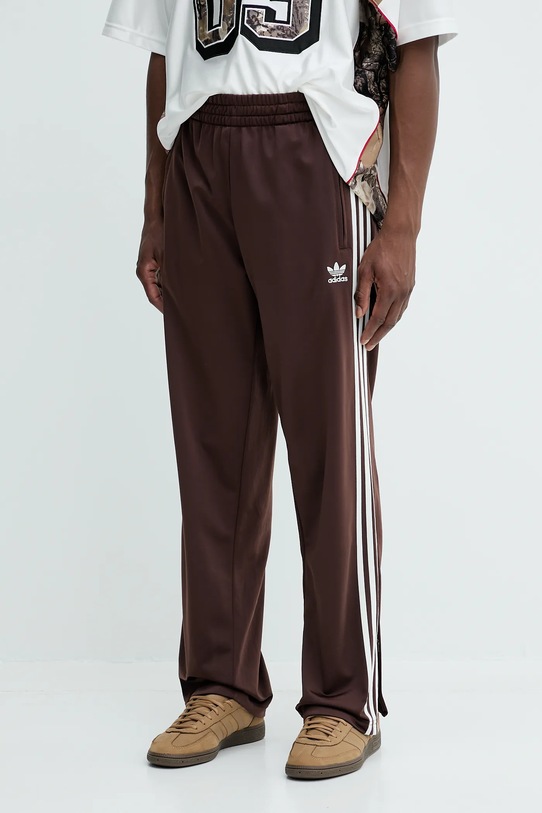 Spodnji del trenirke adidas Originals Firebird Tp Pletenina rjava KA0482