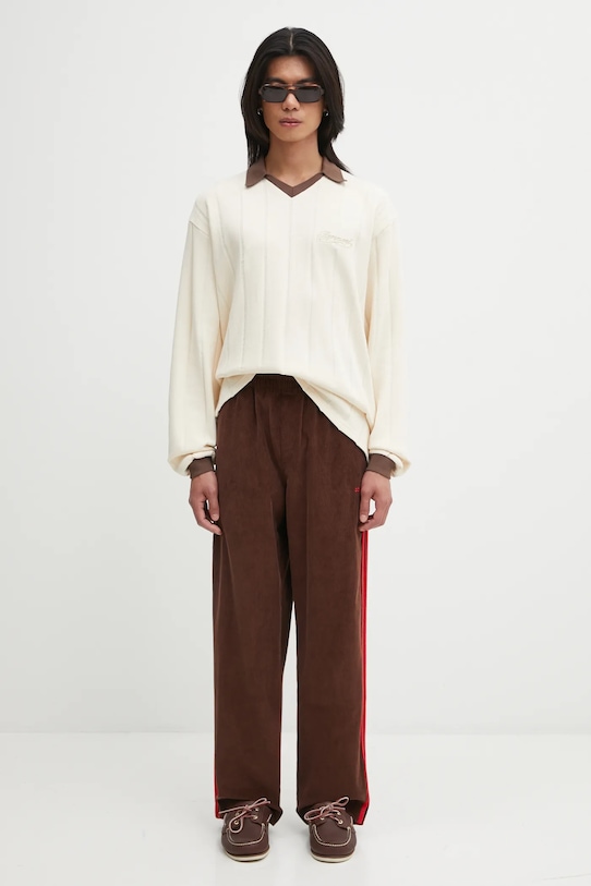Памучен спортен панталон adidas Originals Cord Pant JX3108 кафяв