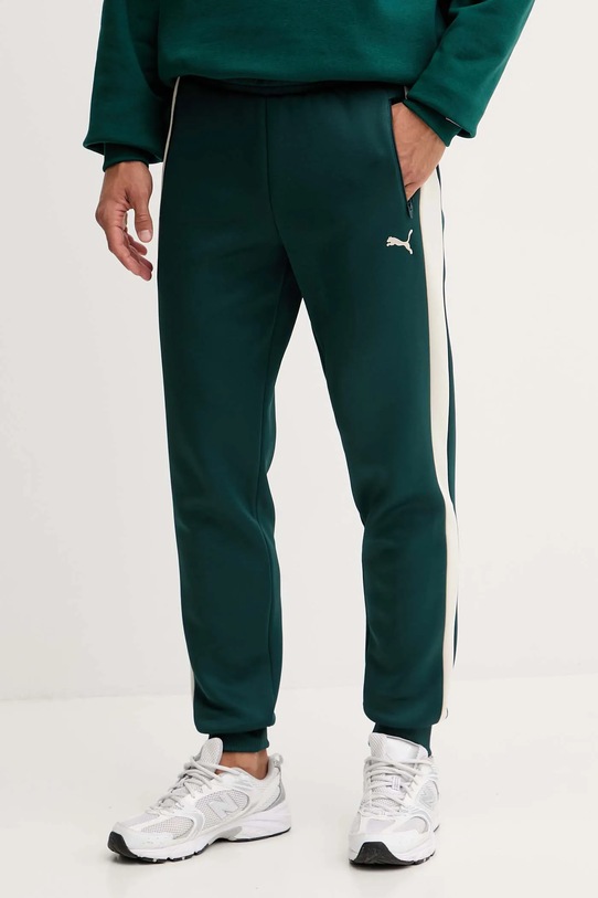 Puma pantaloni de trening tricotaj verde 629588