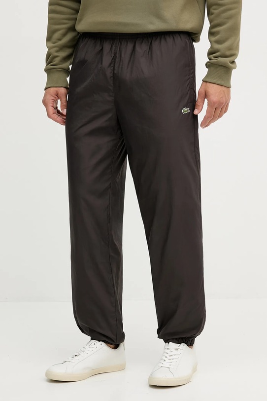 Lacoste spodnie dresowe tkanina brązowy XH8909