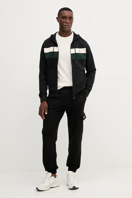 Bavlněné tepláky Lacoste XH9710 černá AW25