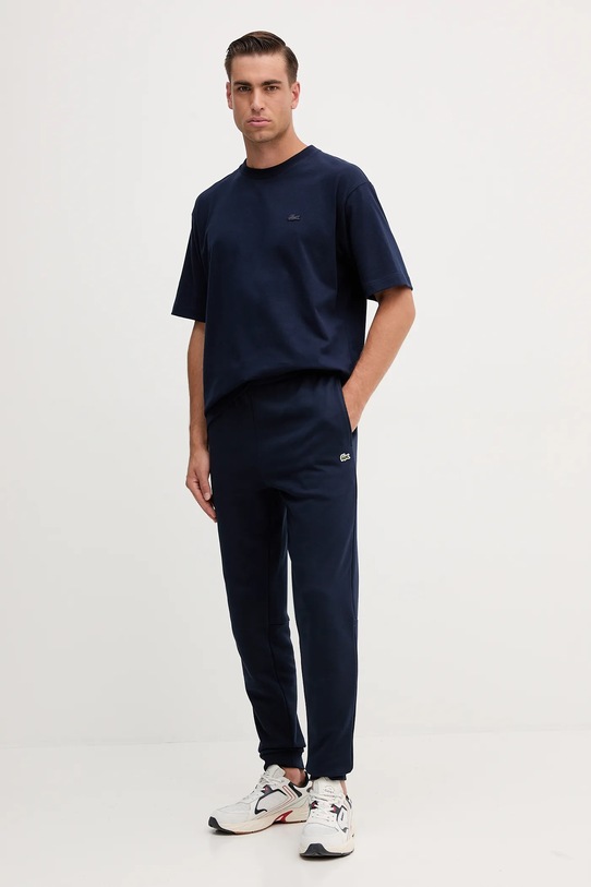 Lacoste pantaloni de trening din bumbac XH9833 bleumarin AW25